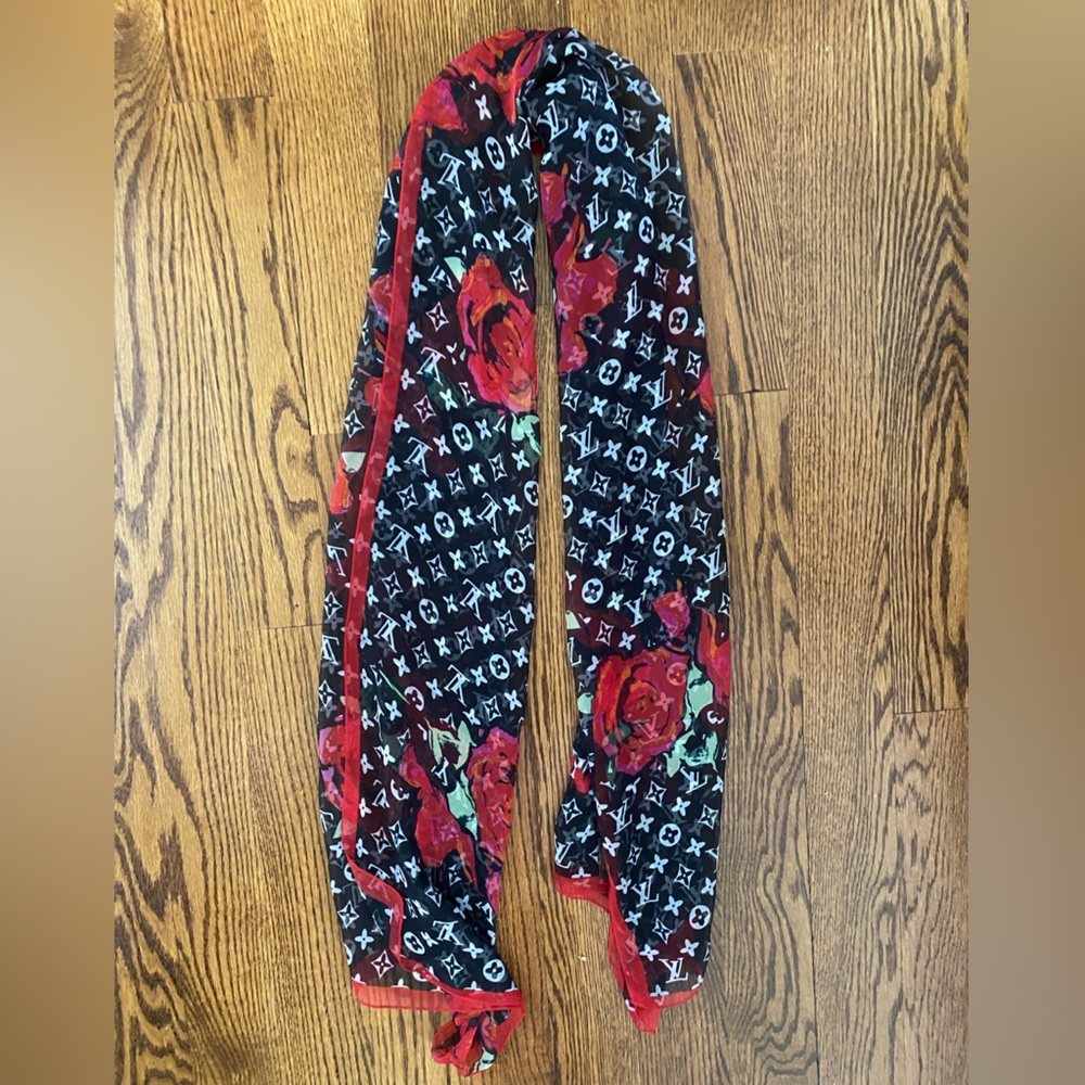 Louis Vuitton authentic rose scarf